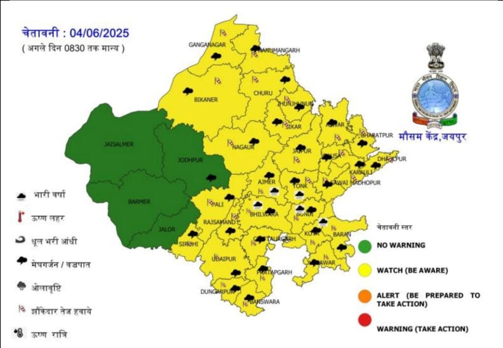 04 June 2025 Rajasthan weather forecast