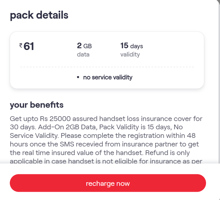Vodafone Idea New Recharge Plan